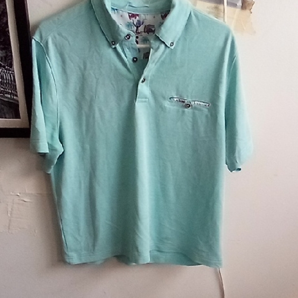 Men's Light Green Polo Shirt By Nicoby Size L